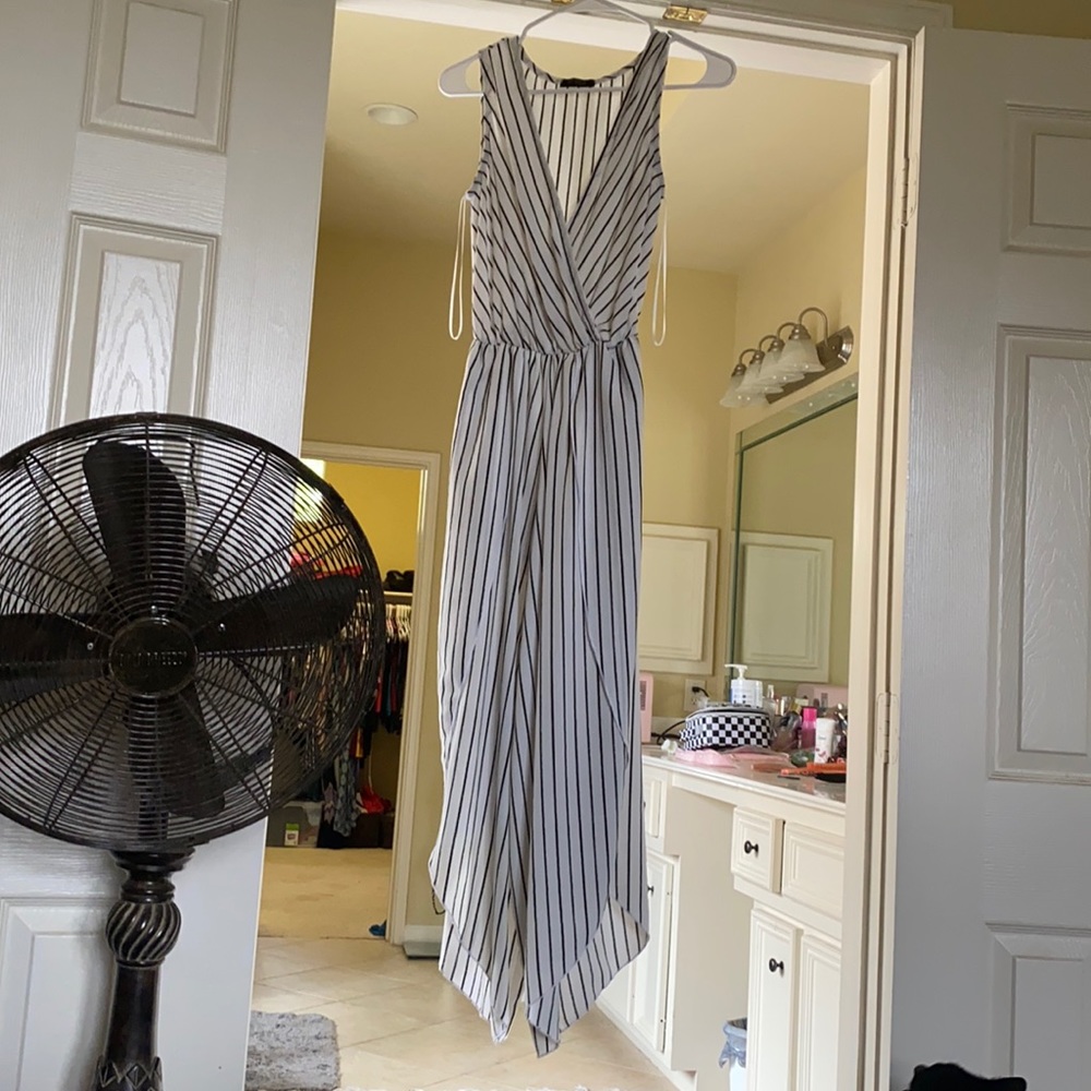 Striped Romper Pants Suit